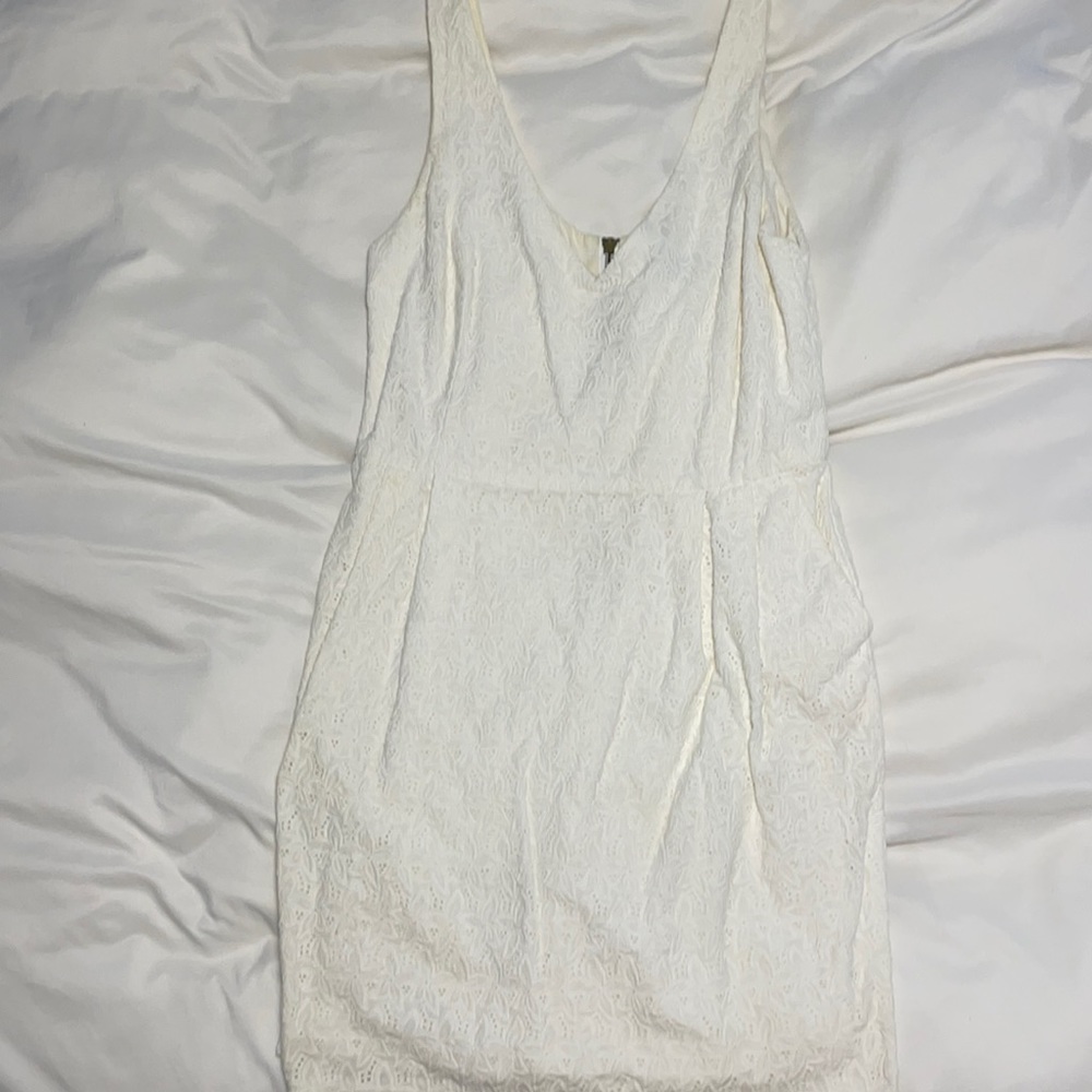 Aqua White Lacey Sundress w/ Pockets